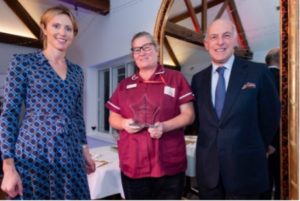 Heather Mitchell, Head of Nursing Services receives an award