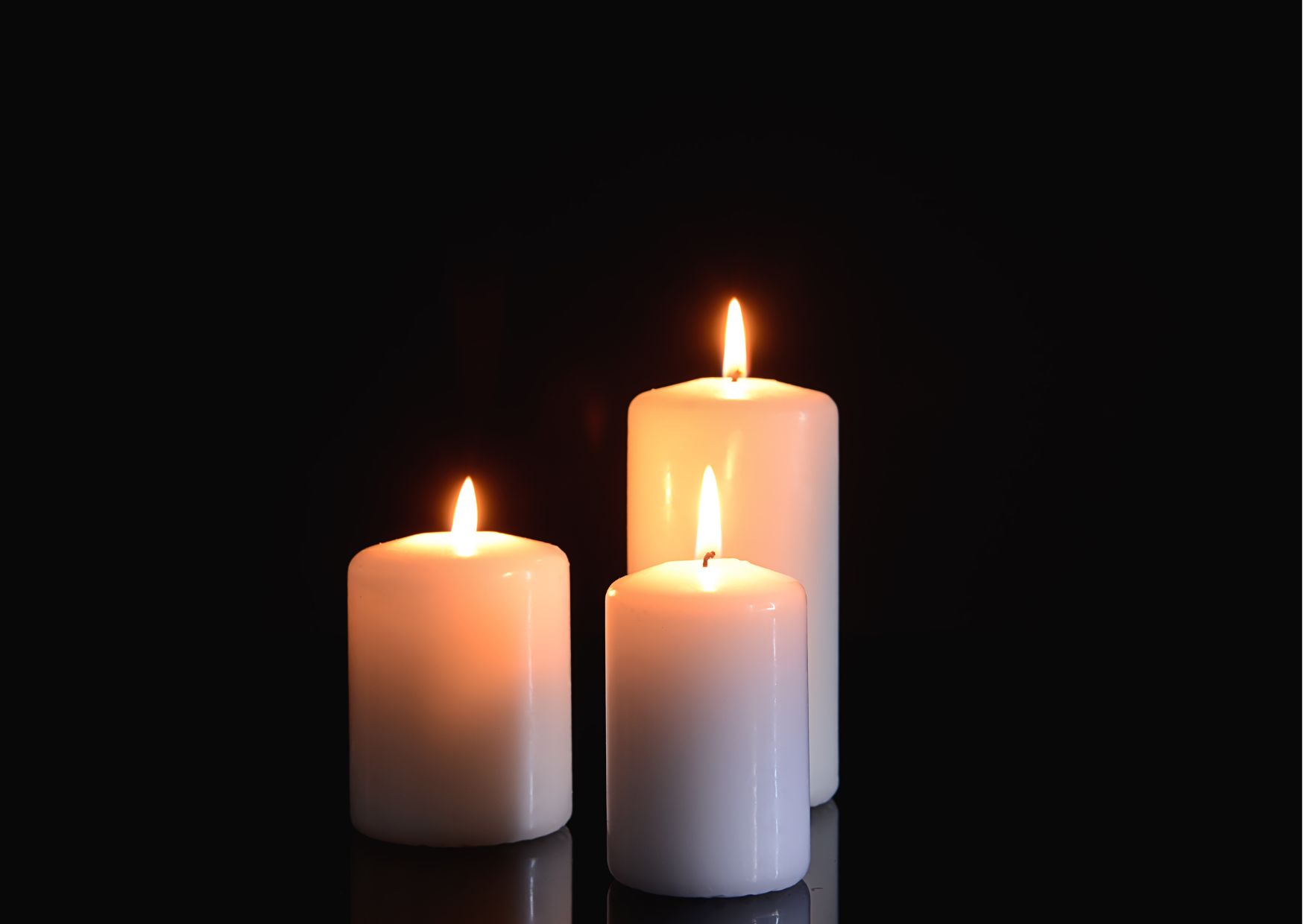Three candles - photo for Bereavement news piece